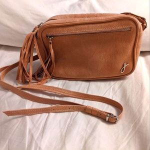 Camera bag style leather crossbody bag purse